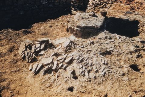 House of the Tiles, Lerna: fallen roof tiles as found.