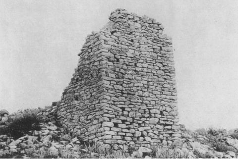 Pl. 115c 'Redoubt. Southeast Tower, from South' of the castle on Mt Pontinos.