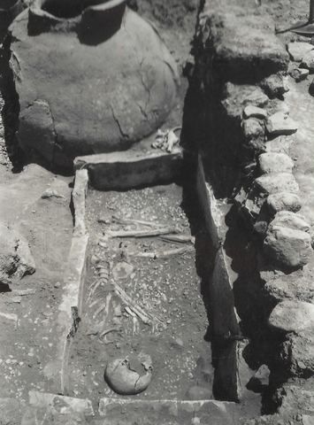 Lerna excavation: cist grave later than Room 45.