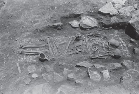 Lerna excavation: an extended Middle Helladic burial.