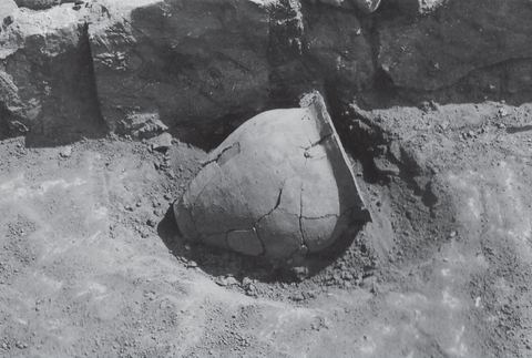Lerna excavation: a Middle Helladic pithos burial.