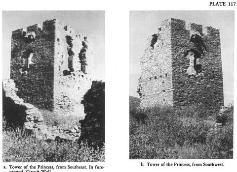 Full Hesperia 31 plate 117: the Tower of the Princess (Pyrgos Vasilopoulas) from southeast and southwest.
