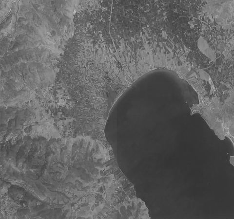 KH-9 Hexagon satellite image of the Argolic Gulf including Myloi (browse image crop).